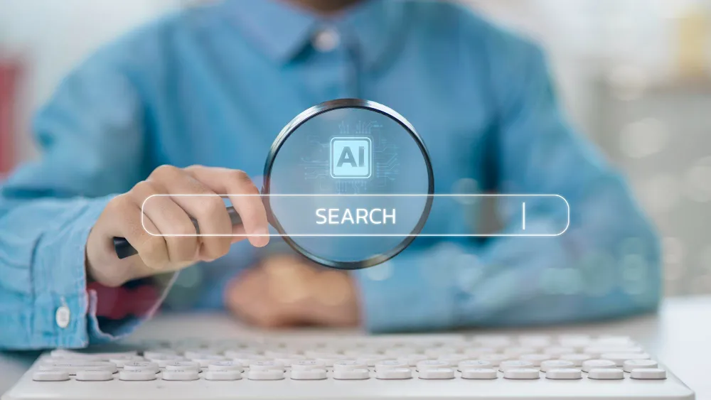 Diagram of retrieval-augmented generation (RAG) process in AI search engines